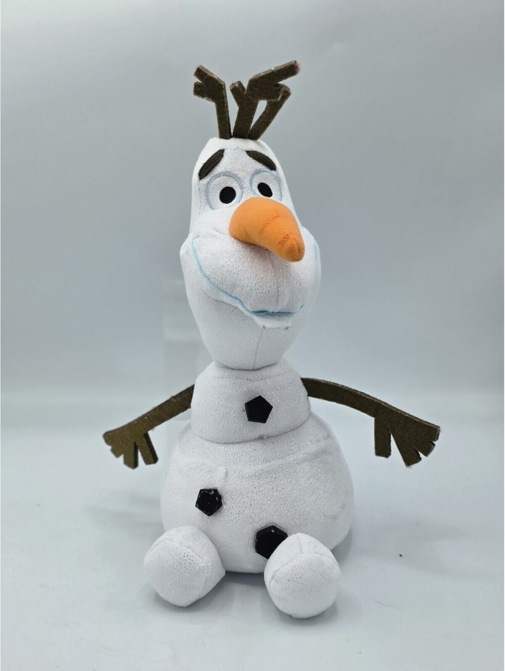 Disney Frozen Olaf Snowman Plush Stuffed Toy 12" Ty White W/Sparkles